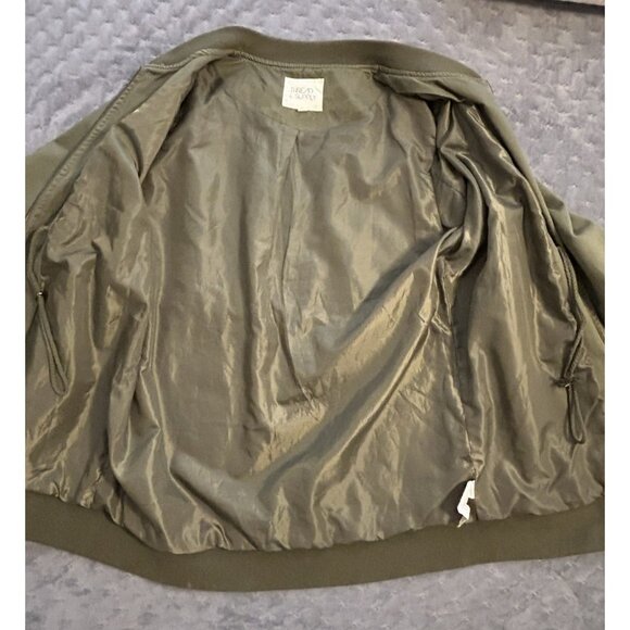 Thread & Supply Military Bomber Olive Green Coat Jacket Women's XL Full Zip - Picture 5 of 11
